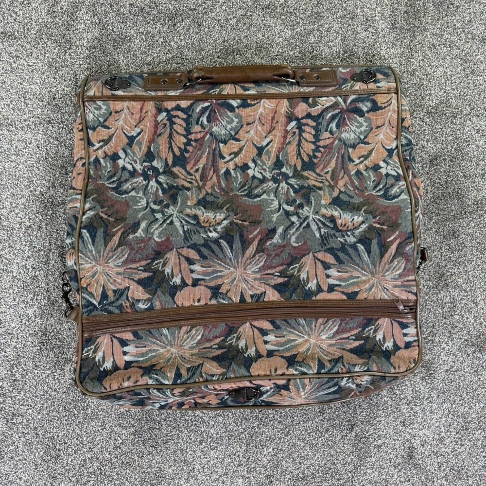 Givenchy Vintage Garment Bag Tropical Floral Tapestry Travel Suit‎ Carrier Brown - Picture 4 of 16
